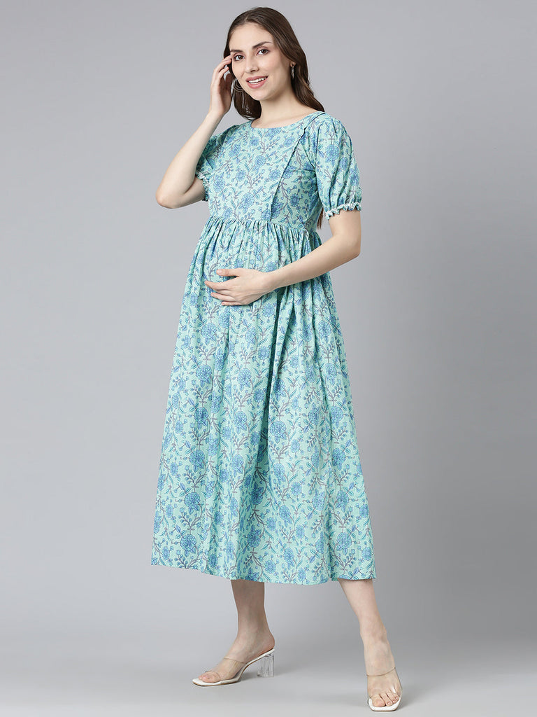 Green maternity dress