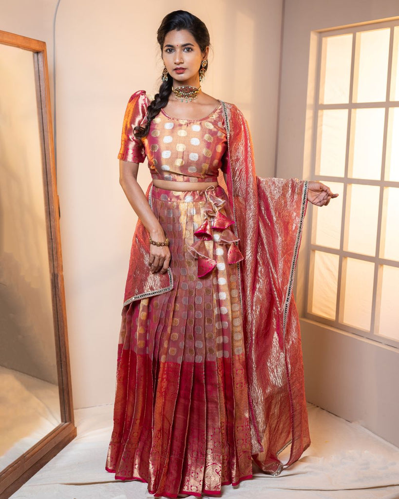 Pink and Gold Lehenga