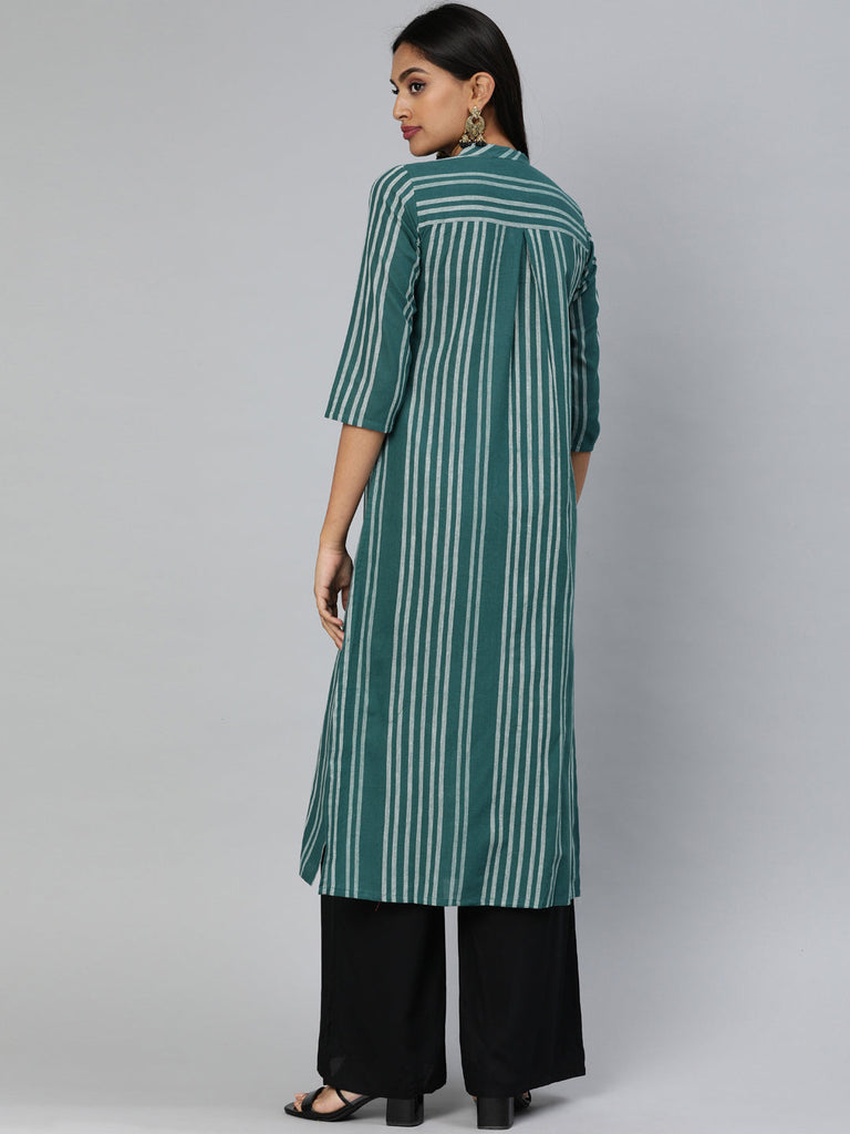 Teal Green Straight Kurta