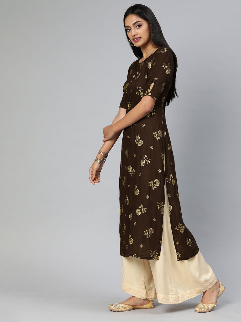 Gold-Toned Straight Kurta