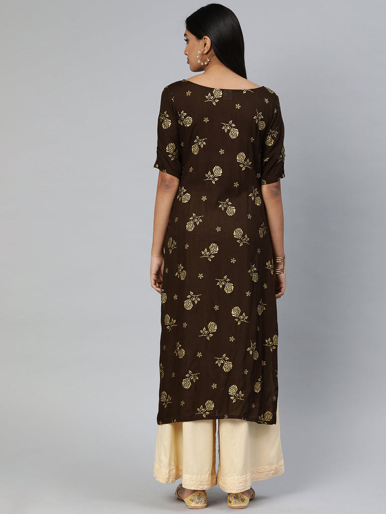 Gold-Toned Straight Kurta