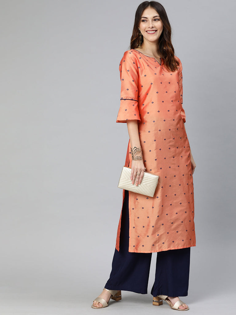 Peach Straight Kurta