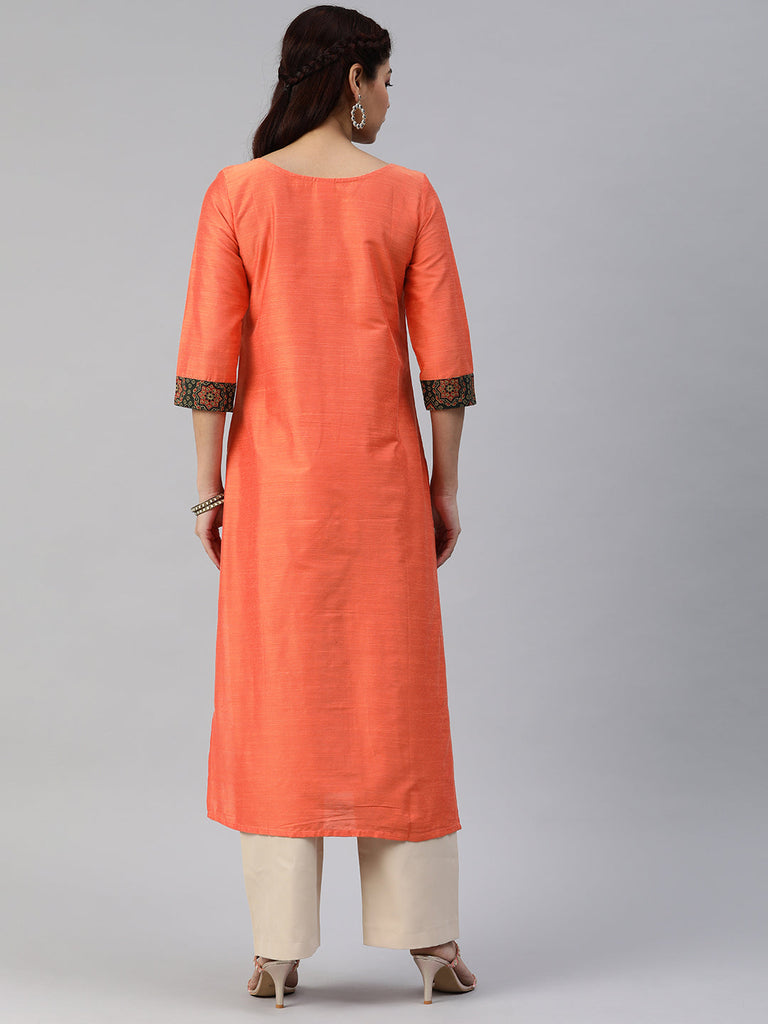 Peach Straight Kurta