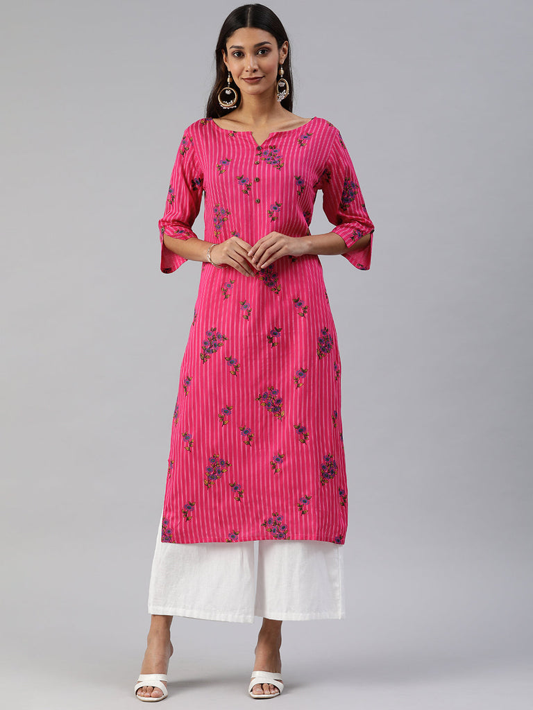 Pink Straight Kurta