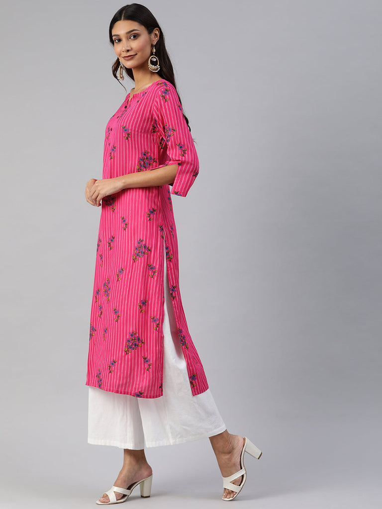 Pink Straight Kurta