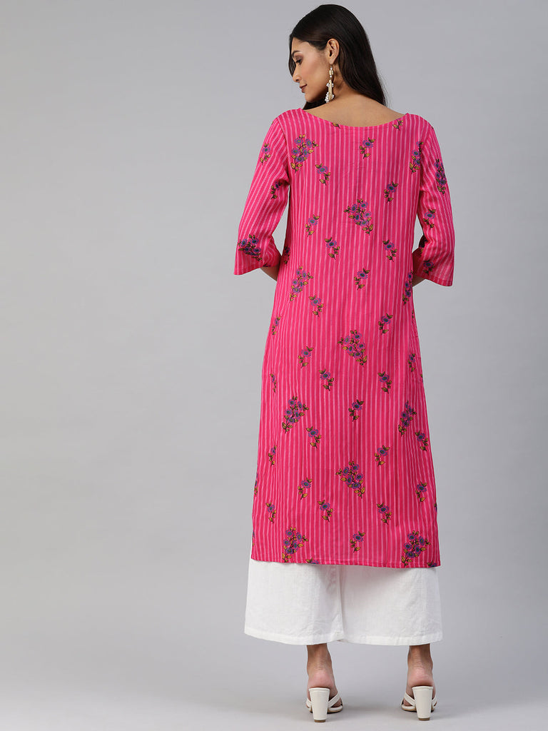 Pink Straight Kurta