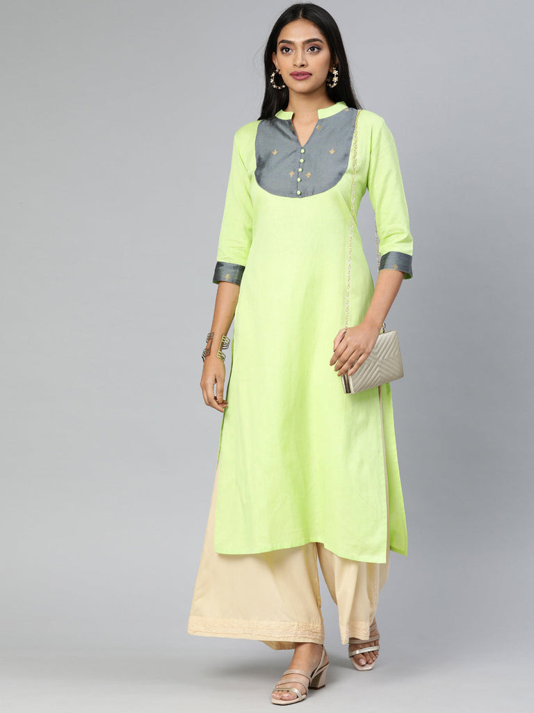 Green Straight Kurta