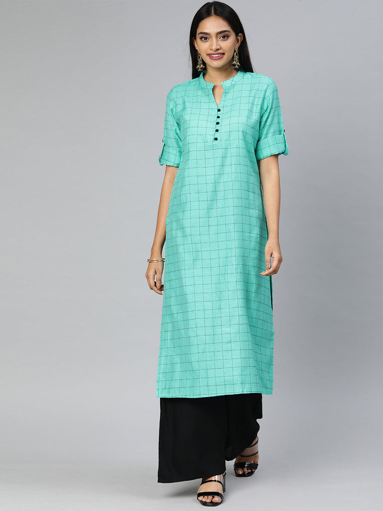 Turquoise Blue Straight Kurta