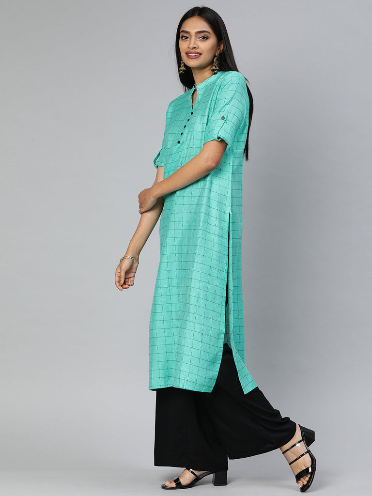 Turquoise Blue Straight Kurta