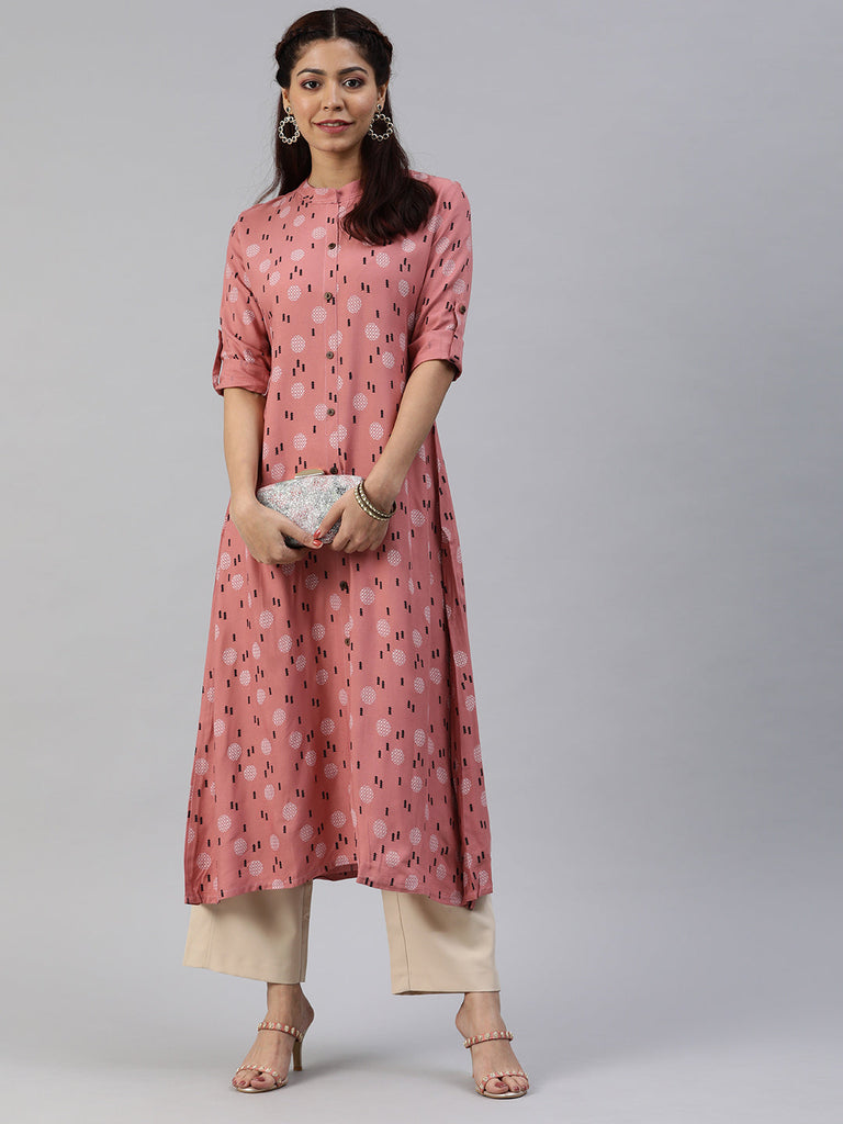 Peach A-Line Kurta