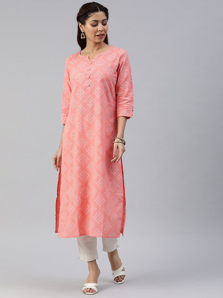 Peach Straight Kurta