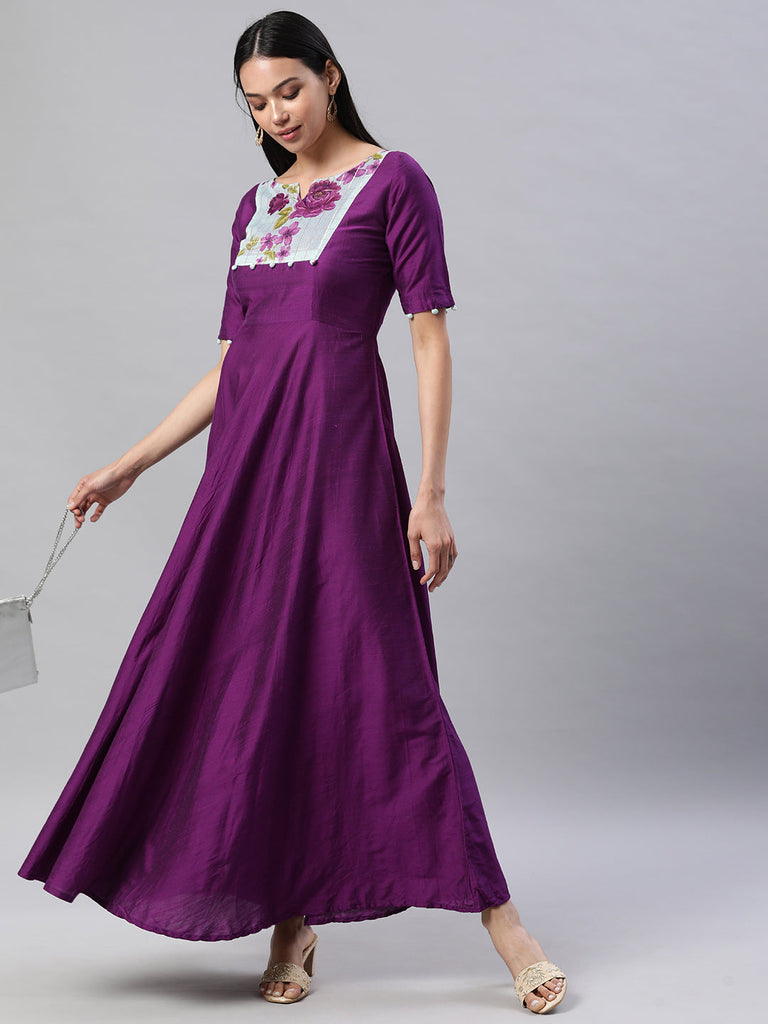 Violet Ethnic Maxi Dress