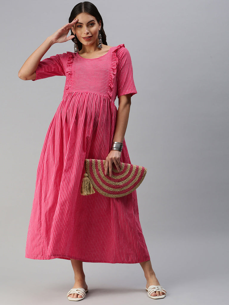 Pink Maternity Dress