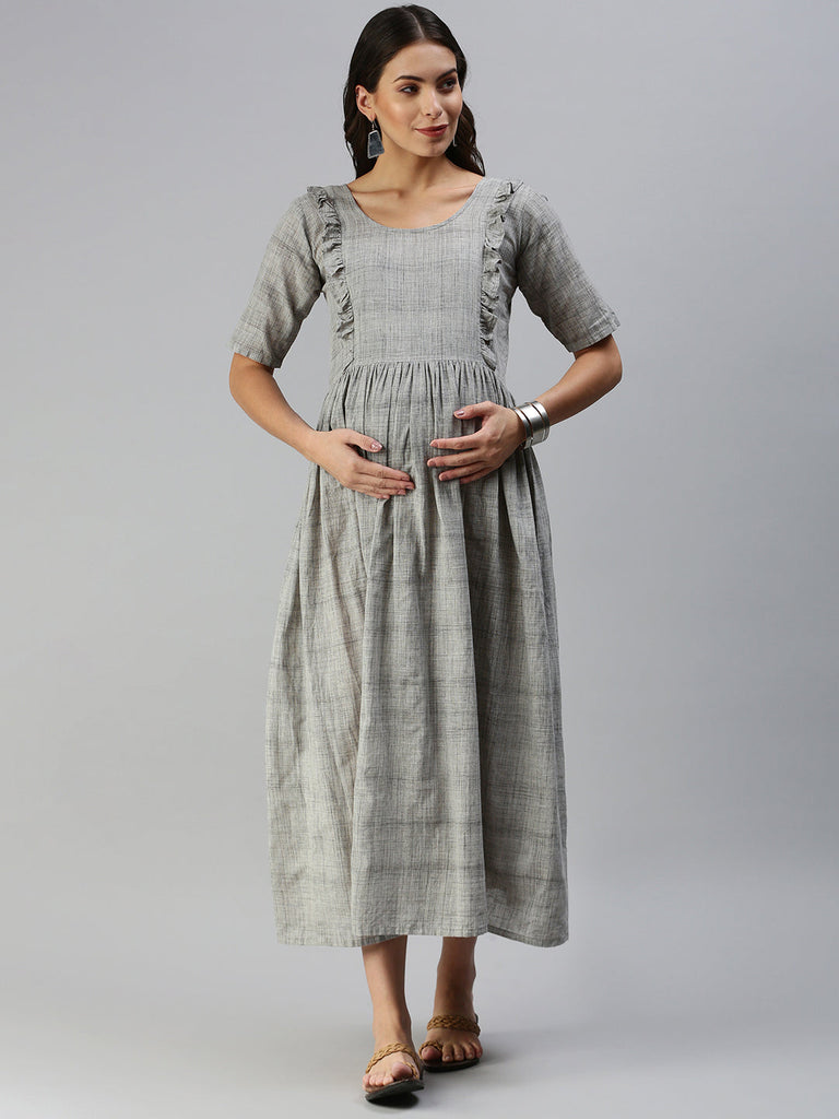 Grey Maternity Dress