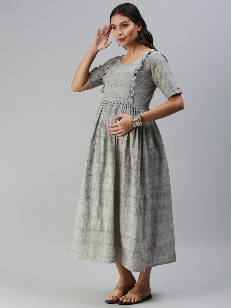 Grey Maternity Dress