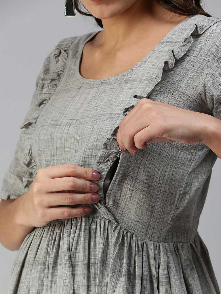 Grey Maternity Dress