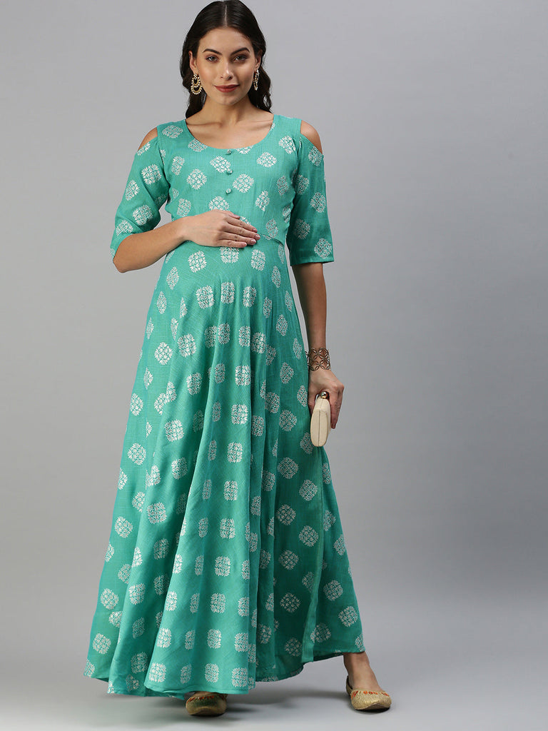 Sea Green Maternity Dress