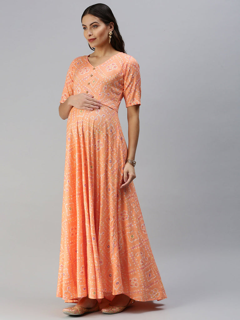 Orange Maternity Dress