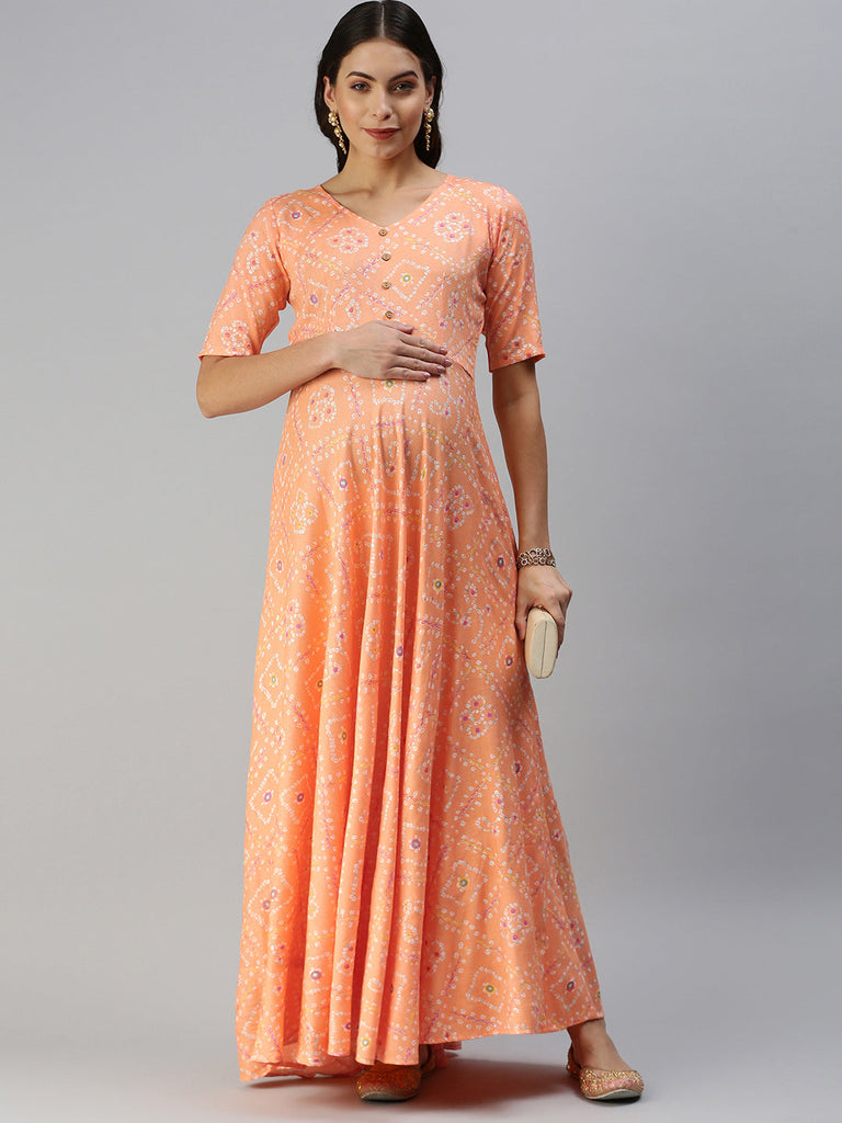 Orange Maternity Dress