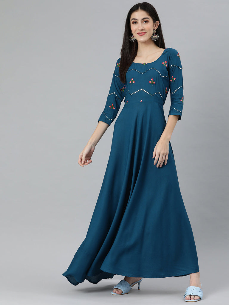 Teal Blue Maxi Dress