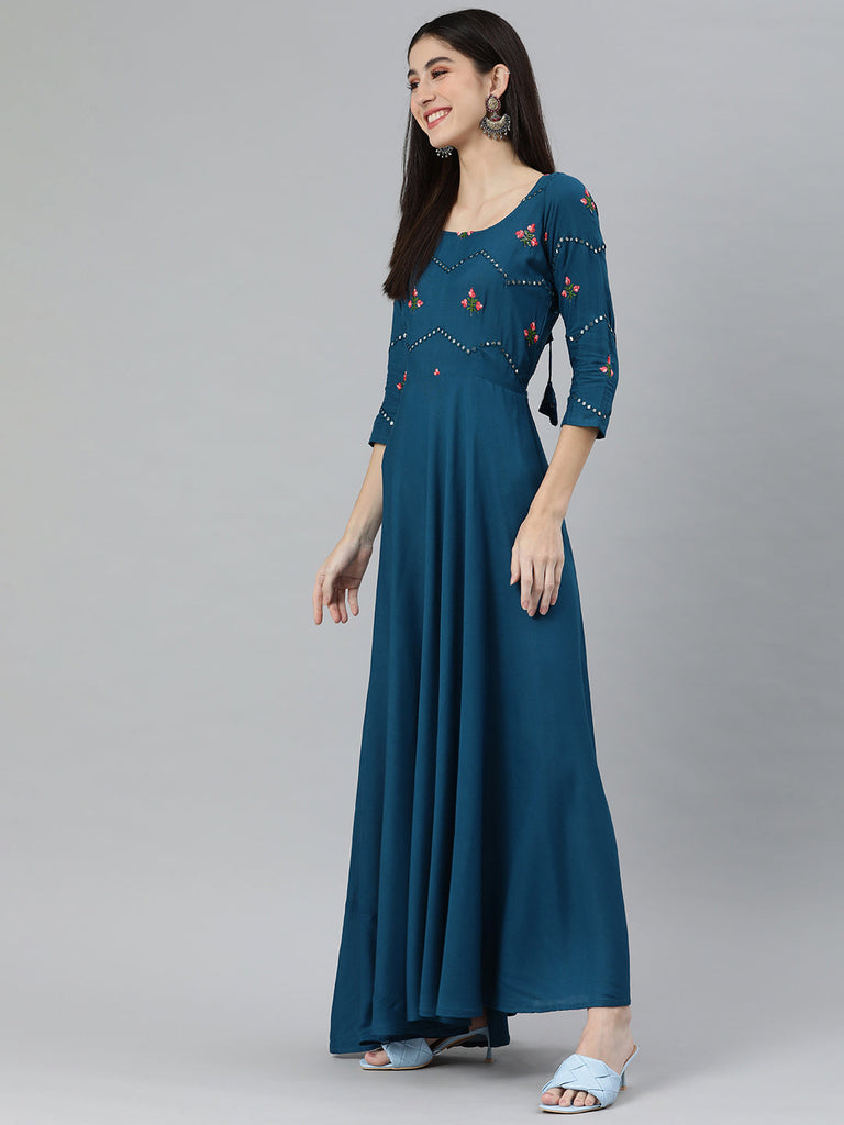 Teal Blue Maxi Dress