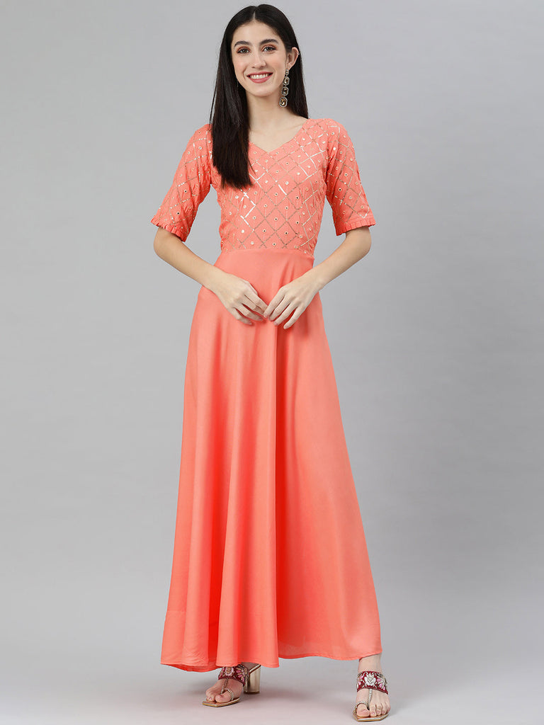 Peach Maxi Dress