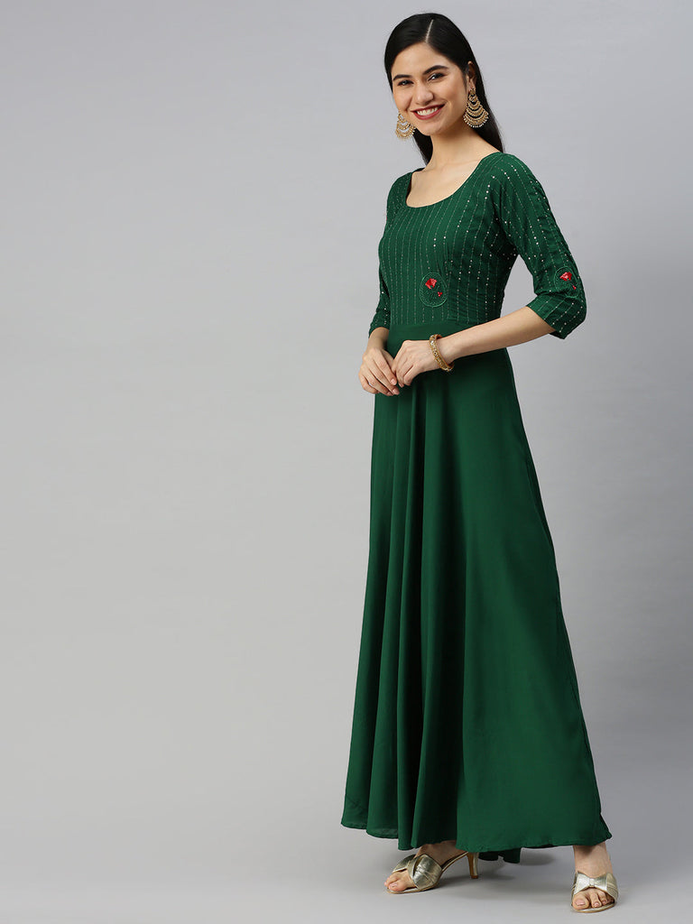 Embroidered Maxi Ethnic Dress