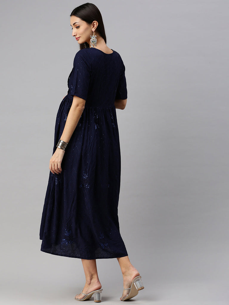 Navy blue Maternity Dress