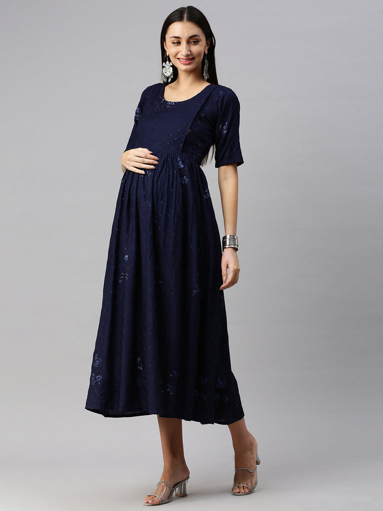 Navy blue Maternity Dress