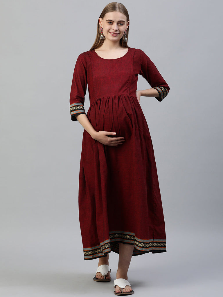 Maroon Maternity Dress