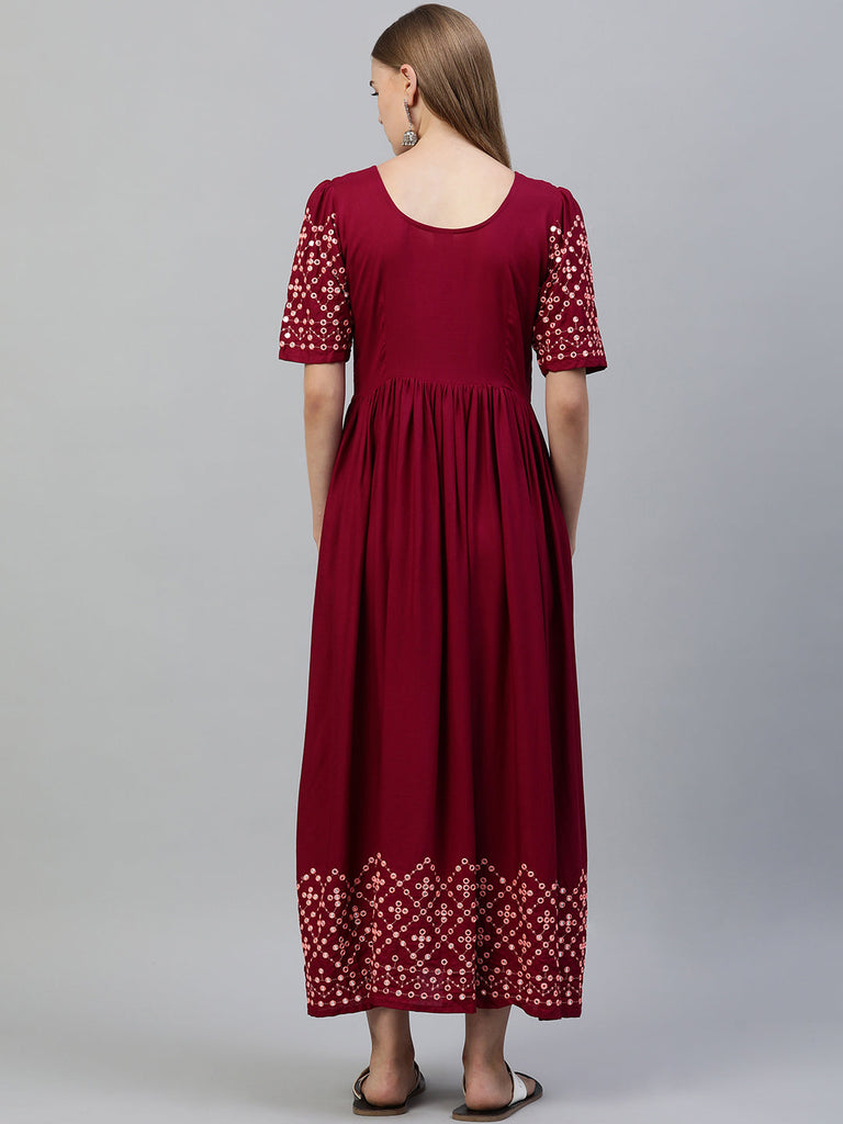 Embroidered Maternity Dress