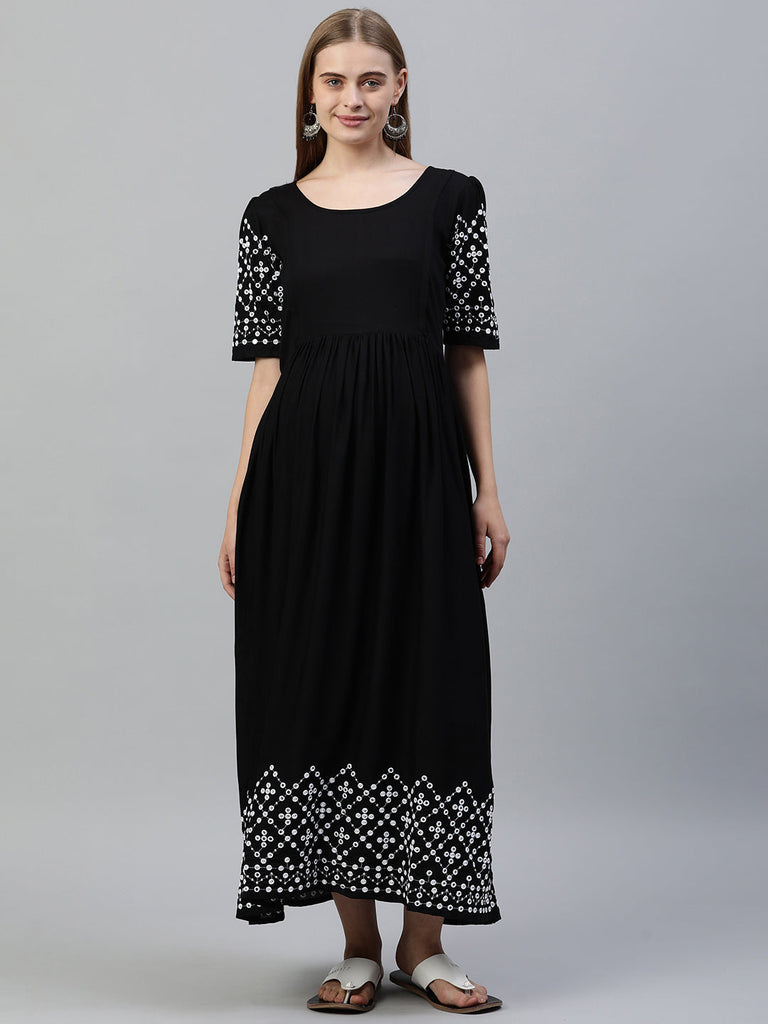 Embroidered Maternity Dress