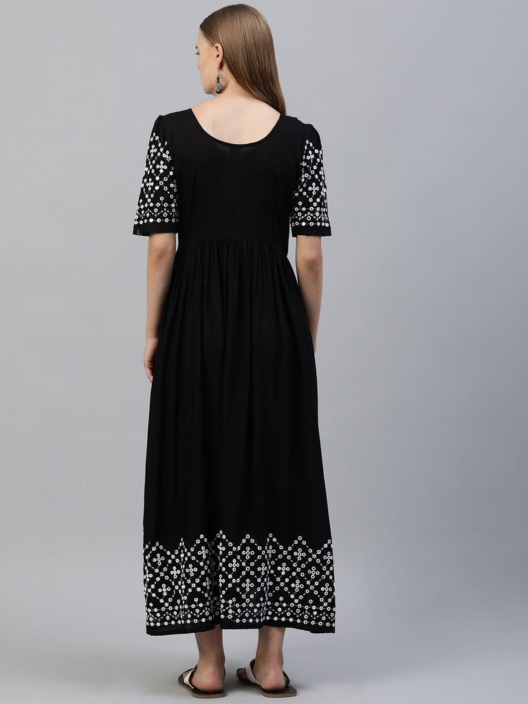 Embroidered Maternity Dress