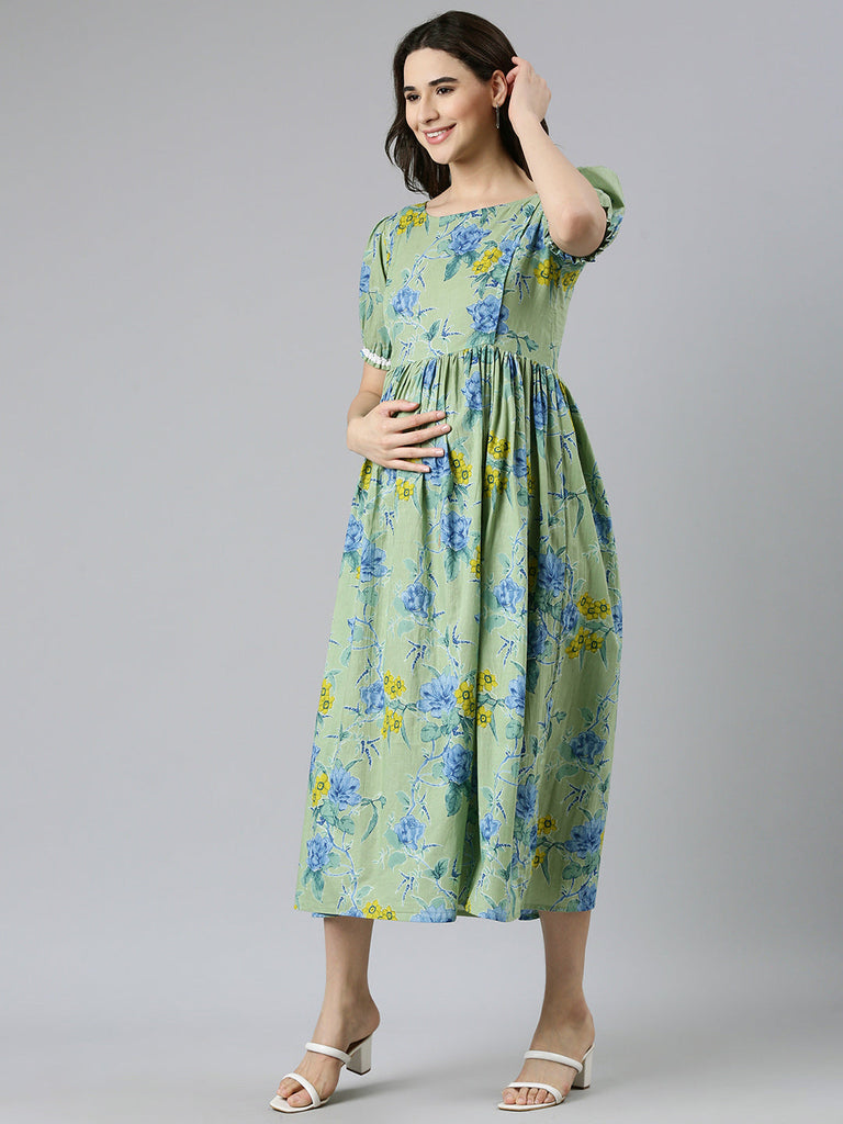 Green Maternity dress