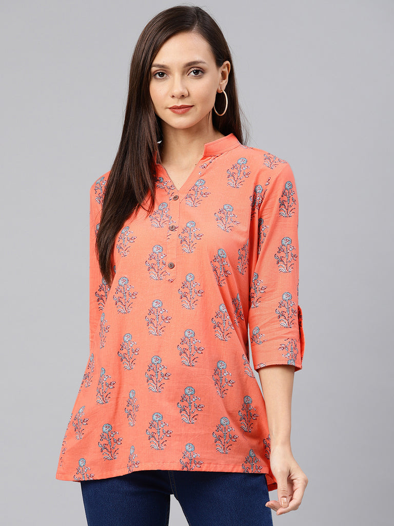 Orange Printed Tunic