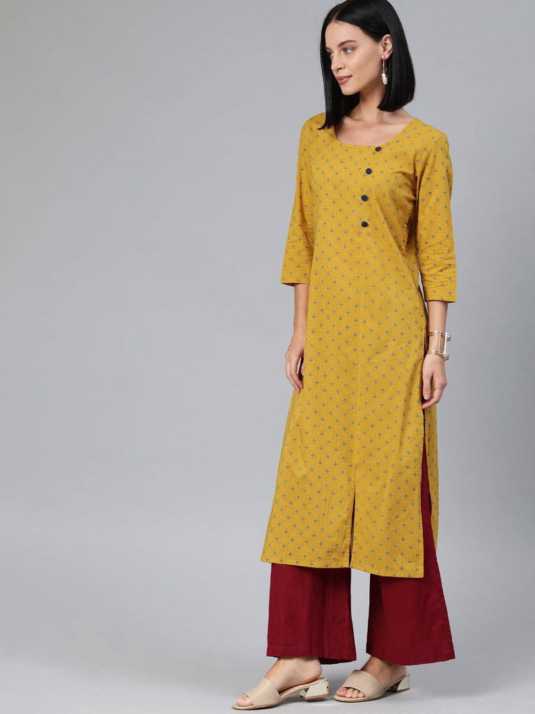 Mustard Straight Kurta