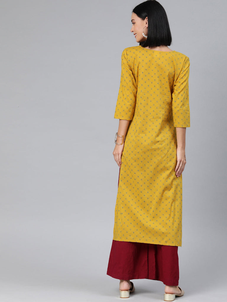 Mustard Straight Kurta