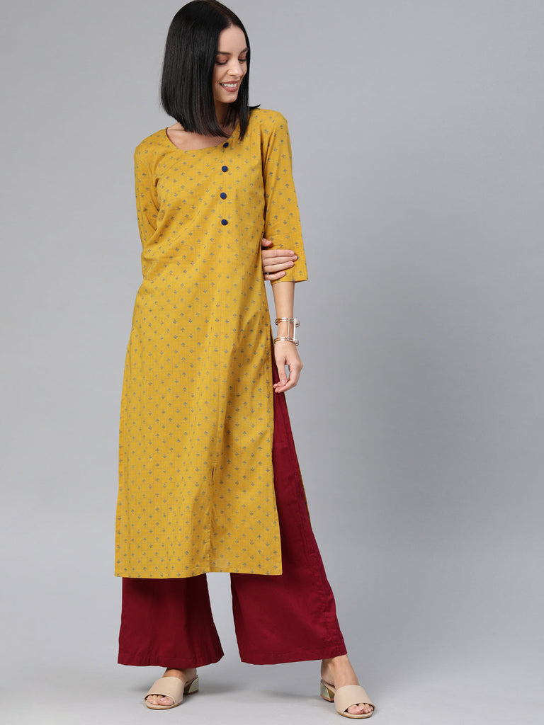 Mustard Straight Kurta