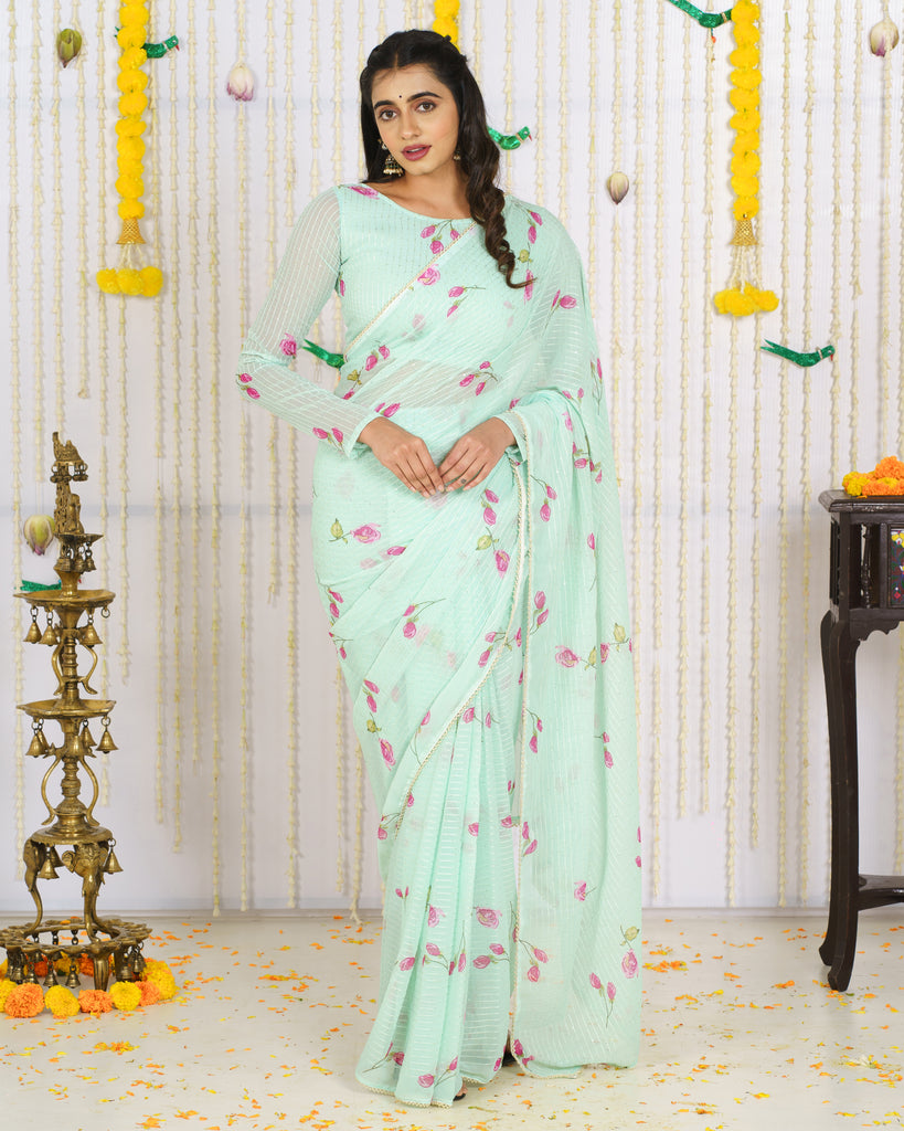 Tania Green Saree