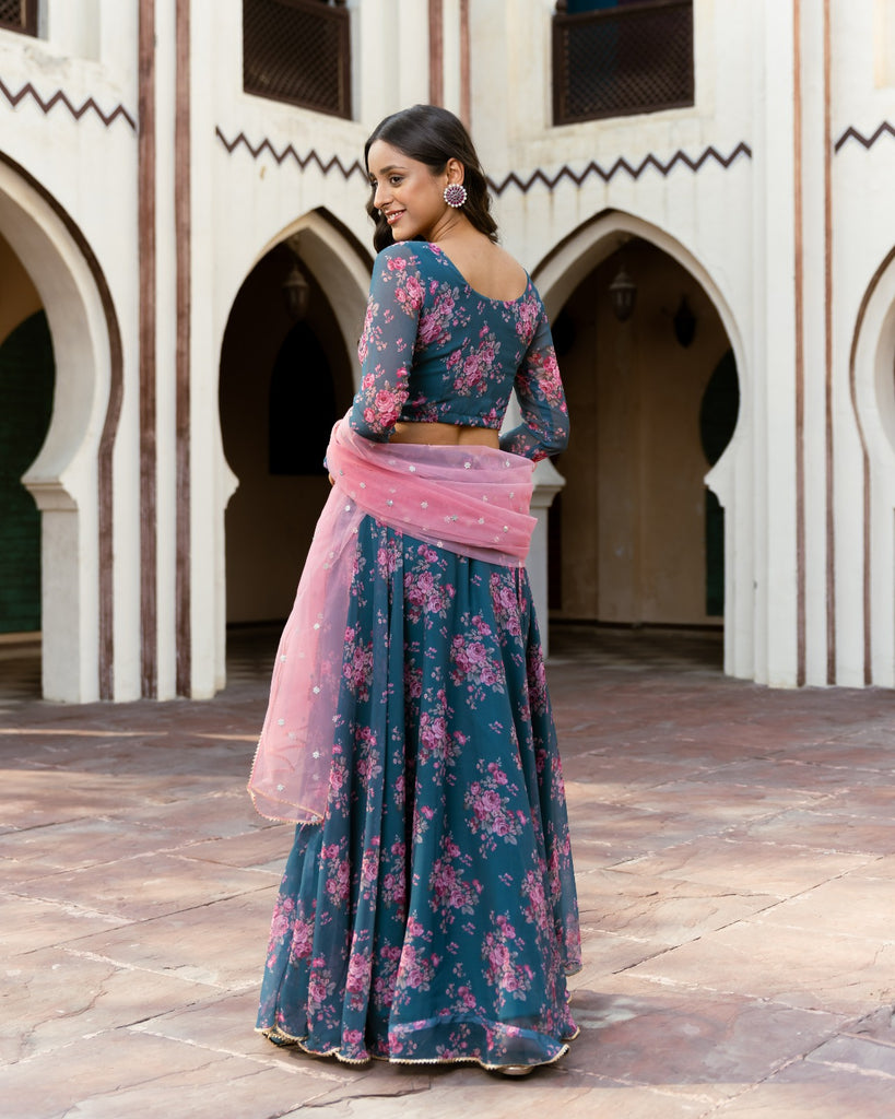 Floral Georgette Lehenga