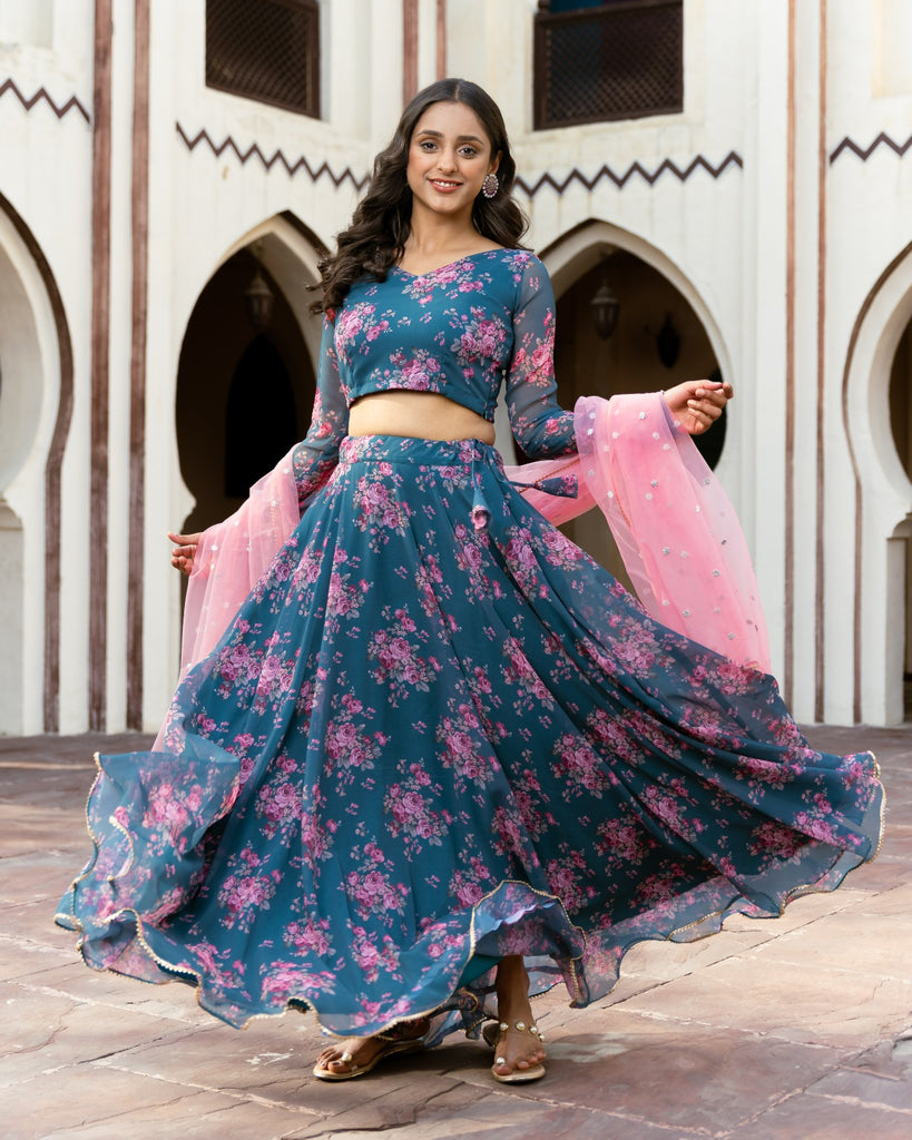 Floral Georgette Lehenga