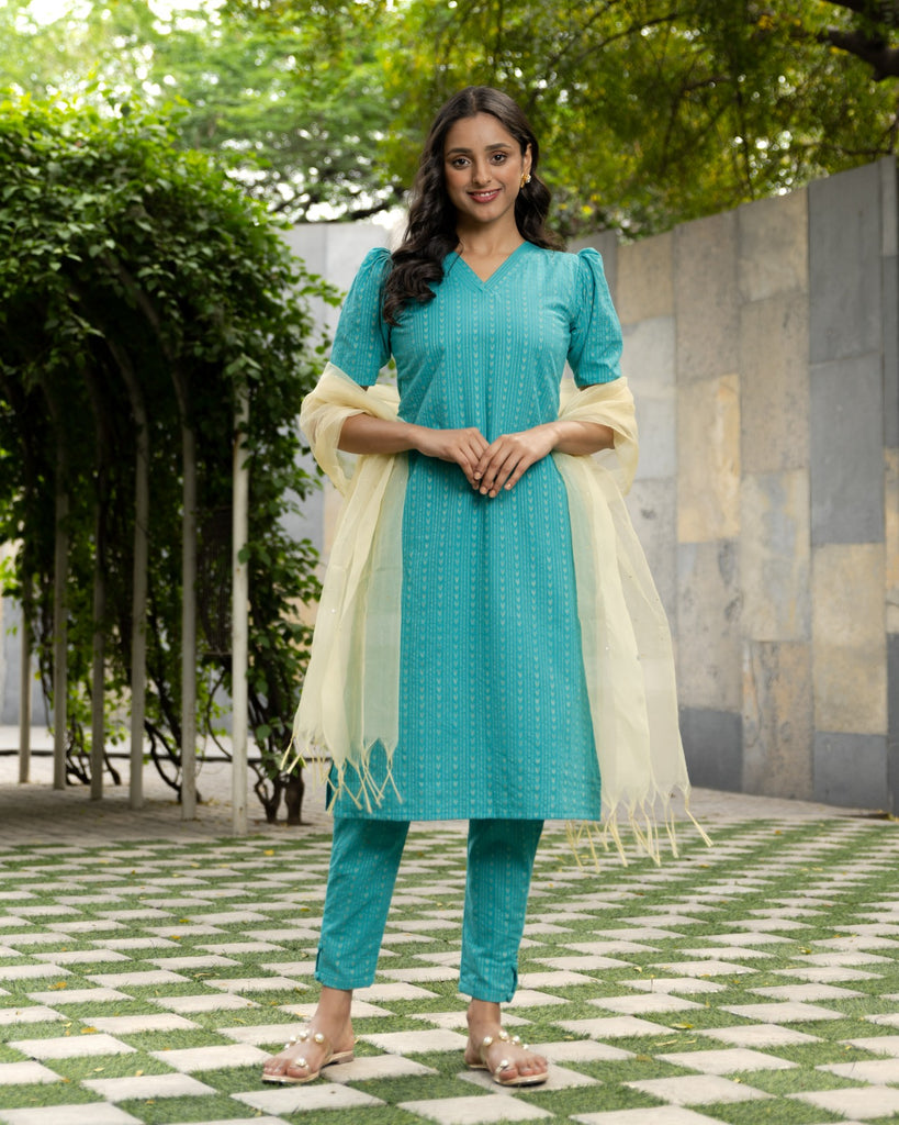 Anika Turquoise Kurta set