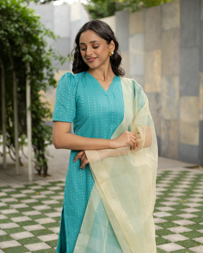 Anika Turquoise Kurta set