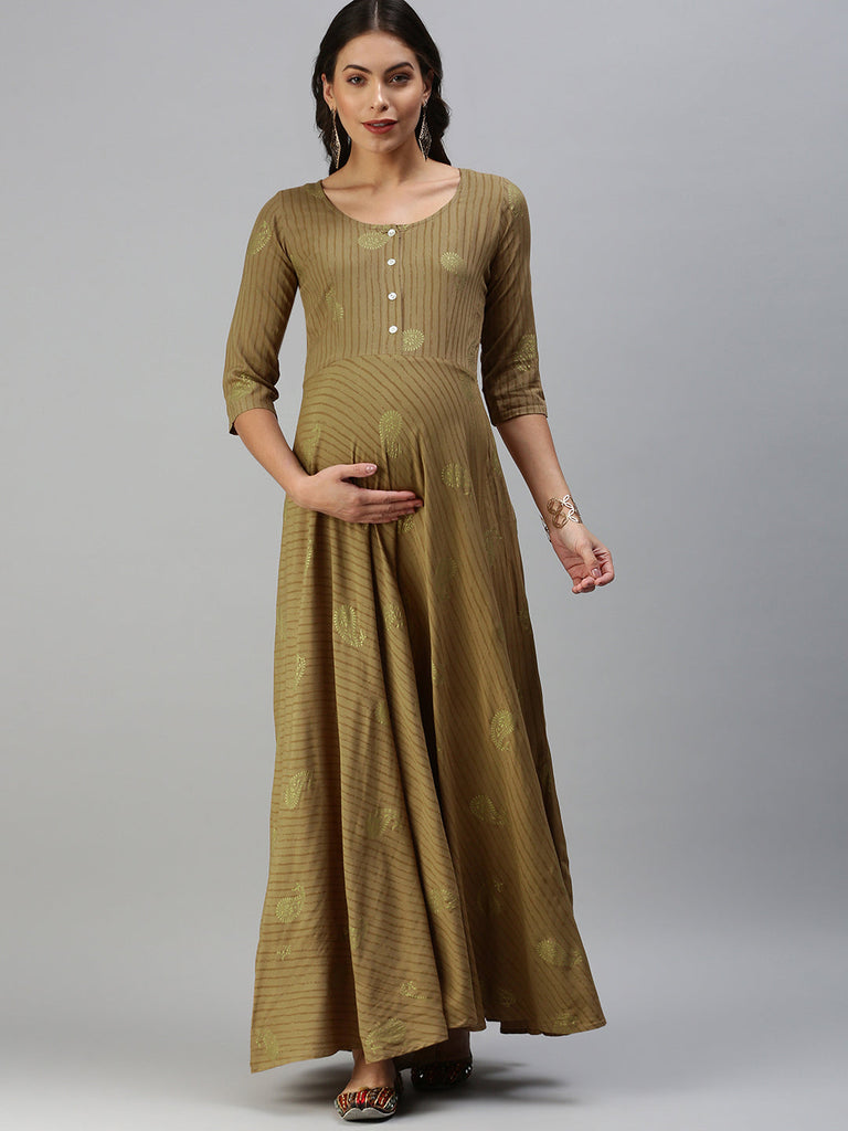 Beige Maternity Dress