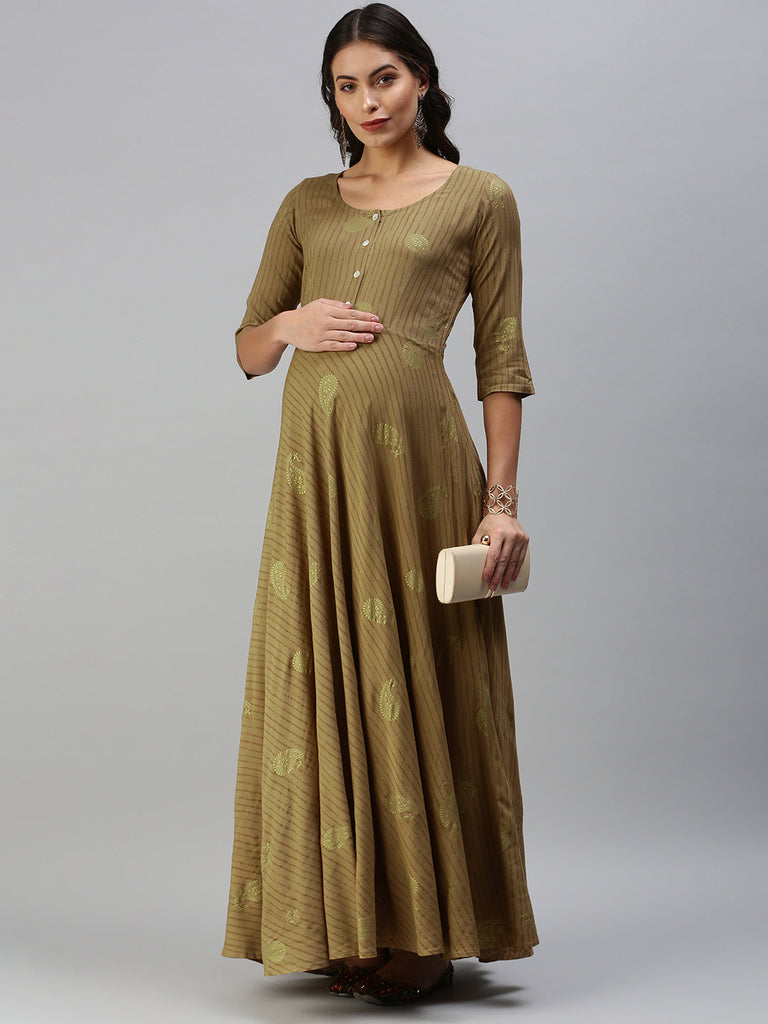 Beige Maternity Dress