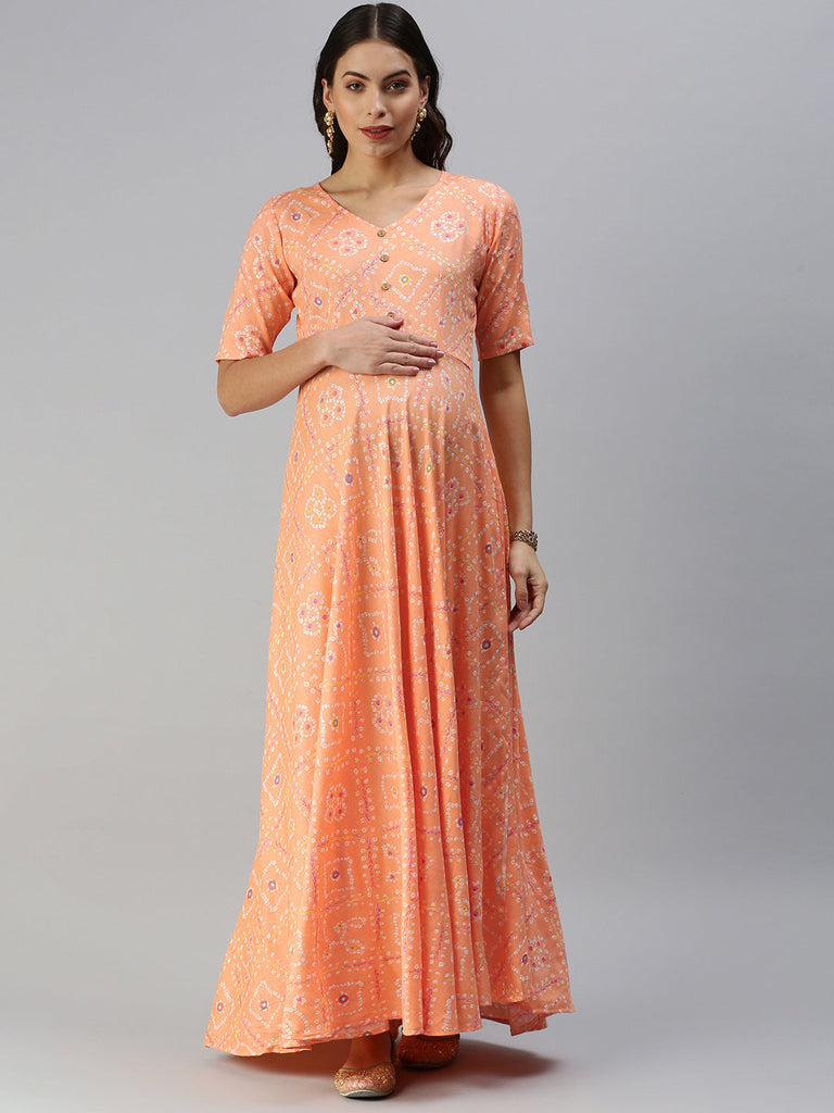 Orange Maternity Dress