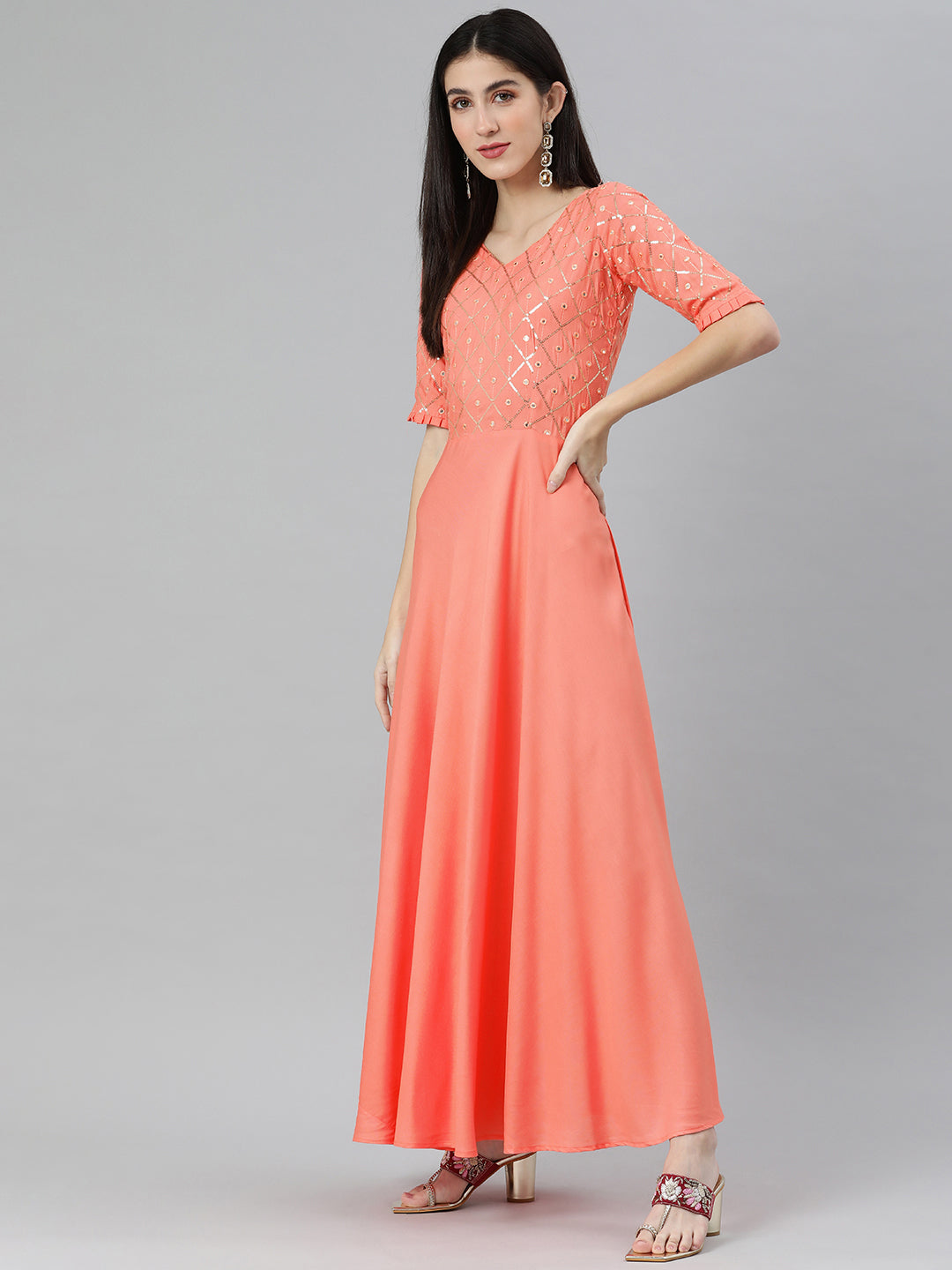 A Lady Like You Maxi Dress Peach - Small | Peach maxi dresses, Casual  wedding outfit, Maxi dress